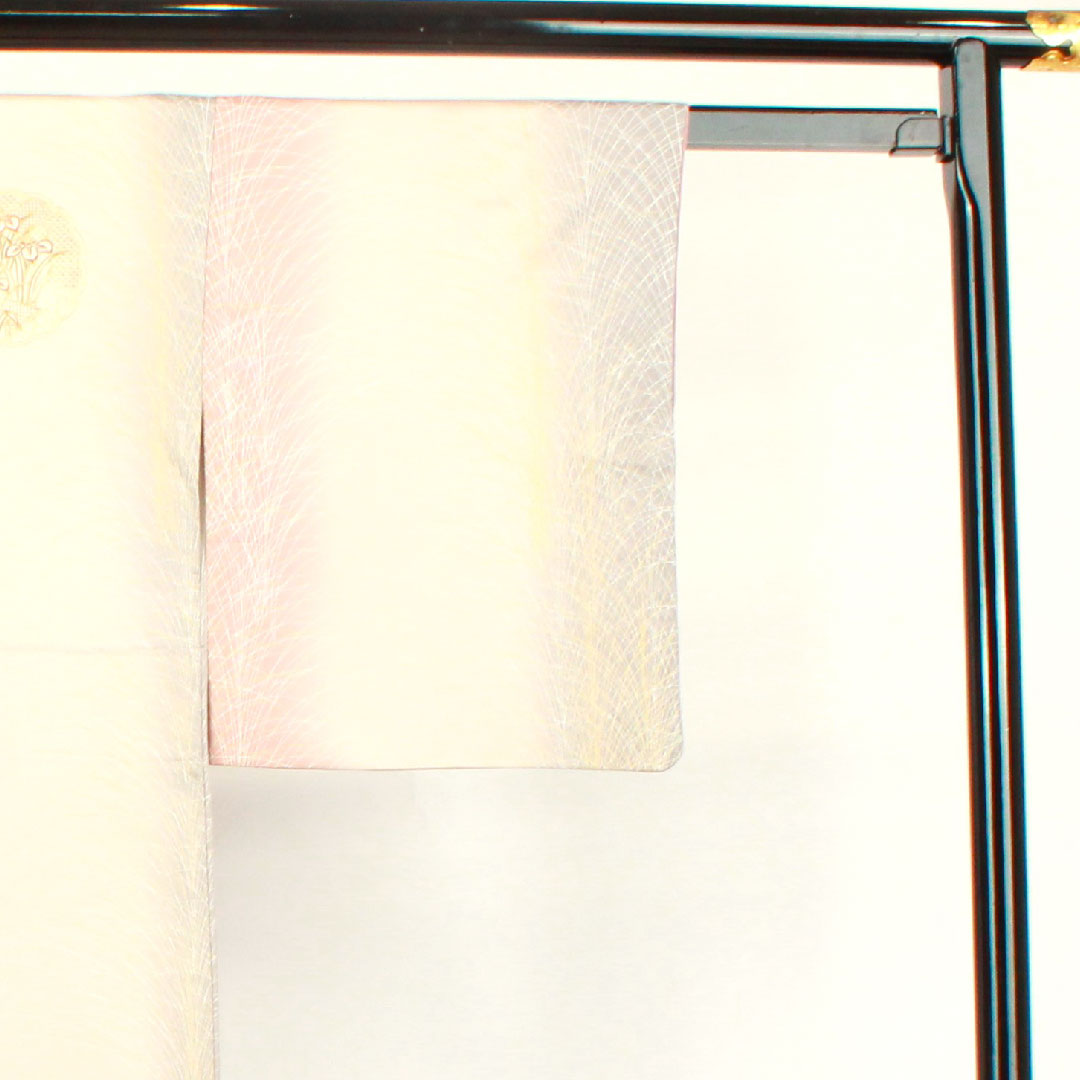 訪問着 袷 身丈157cm 裄丈62.5cm 汕頭刺繡 雪輪 草花模様 正絹 Aランク グラデ 1112002333399