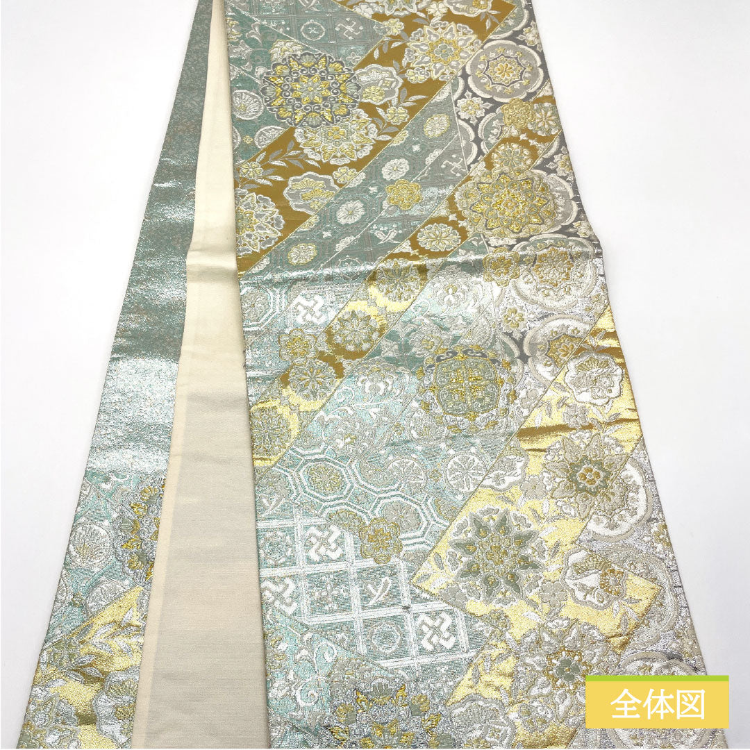 リサイクル着物】袋帯 正絹 Aランク 西陣織 吉祥文様 帯丈440cm 六通