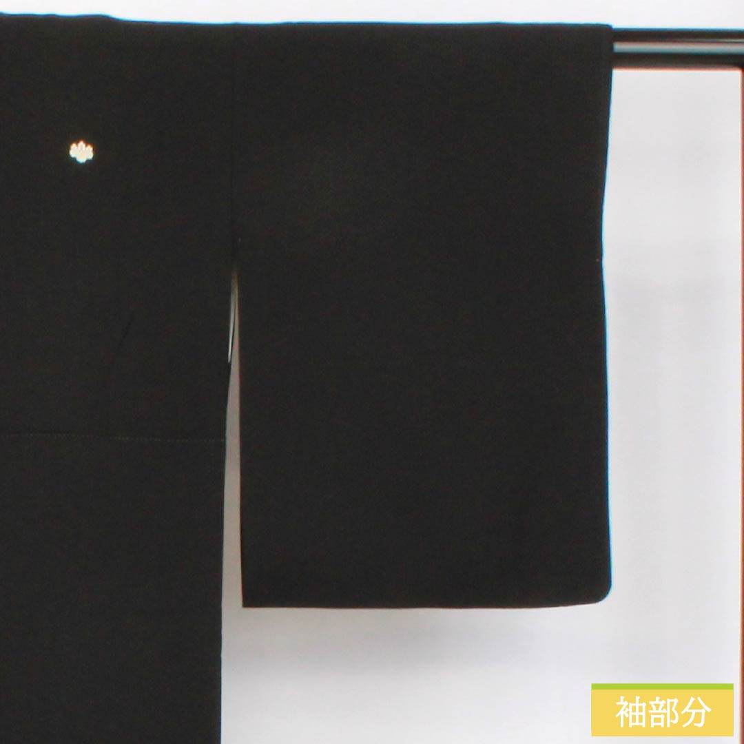 Black Tomesode Kimono, Pure Silk, Grade A, Length 156cm, Sleeve Length 64cm, Lined, Kyoto Yuzen, Five Crests, Gosan Paulownia, Phoenix, Fan Design, Five Crests, Black, Item Number 1111002093310
