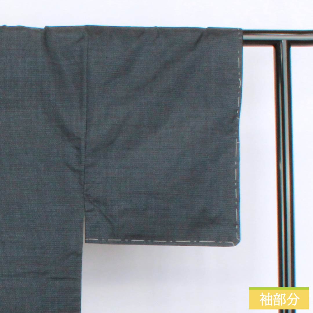 男物 正絹 Aランク 身丈140cm 裄丈67.5cm 大島紬 亀甲 アンサンブル しつけ糸付き 袷 黒系 1119001283410