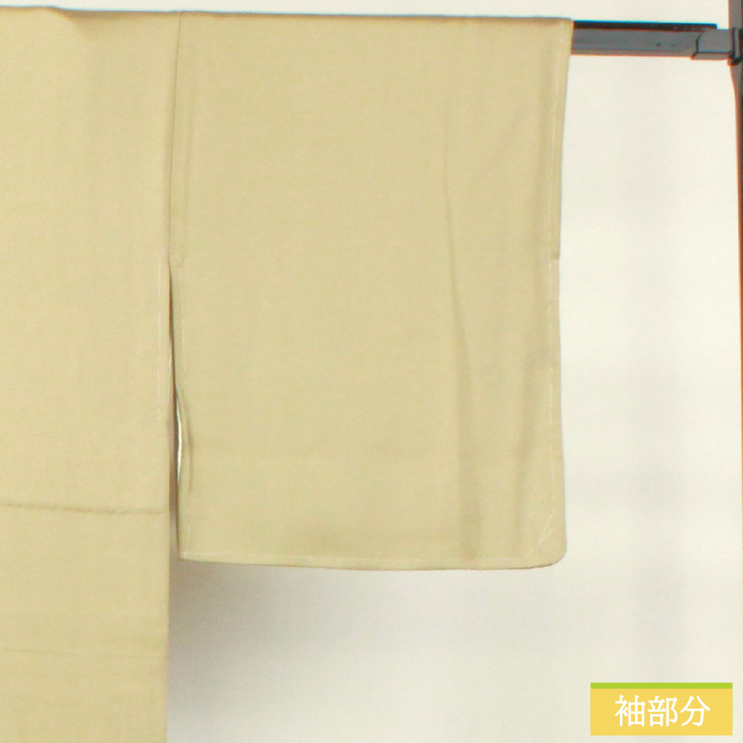 色留袖 正絹 身丈159cm 裄丈68cm 袷 亜麻色（あまいろ） 京友禅 風景模様 一つ紋 剣片喰 しつけ糸付き 未使用品 Sランク ベージュ系 1111001352325