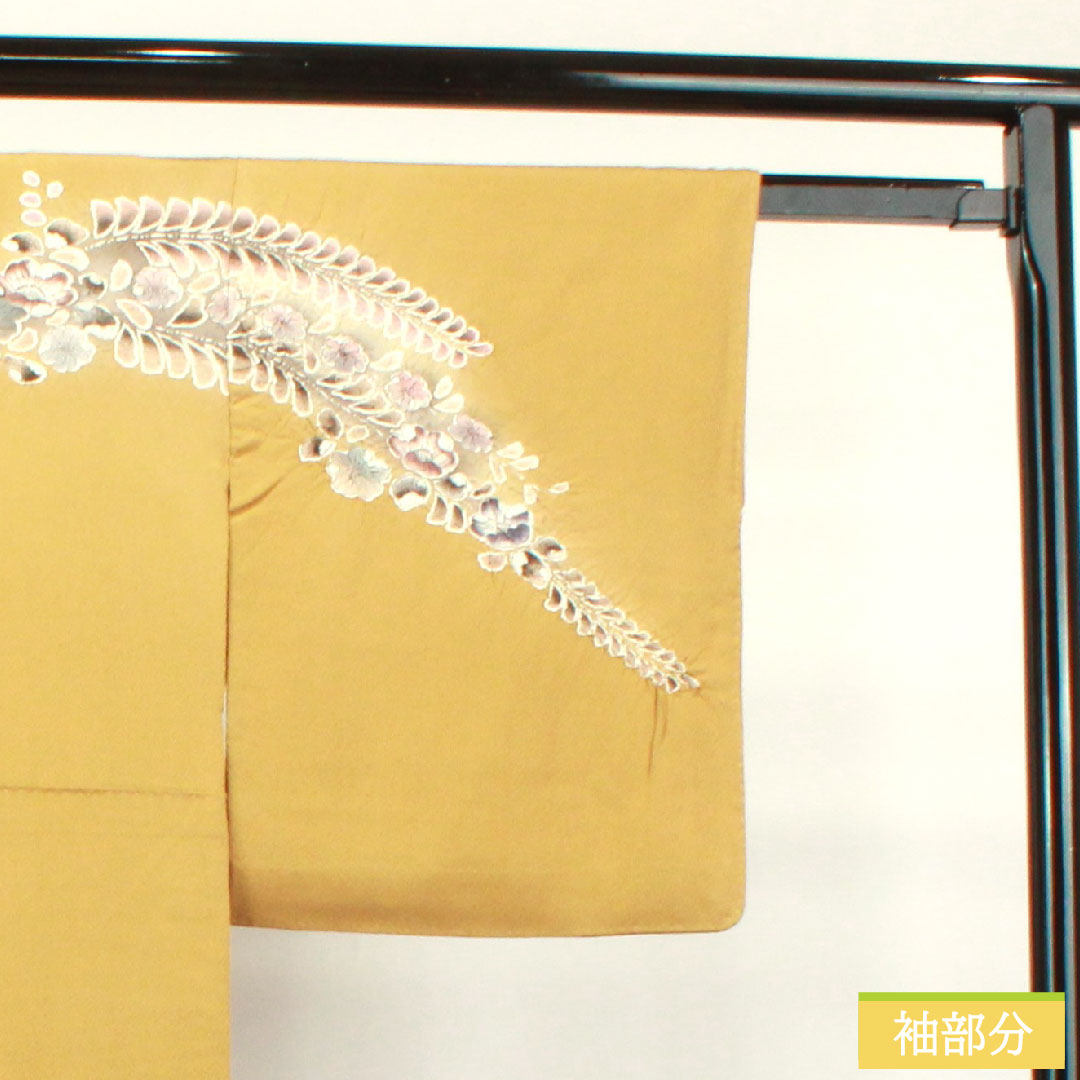 訪問着 正絹 袷 身丈157.5cm 裄丈63.5cm 楊梅色 辻ヶ花 Sランク ベージュ系 1112003512325