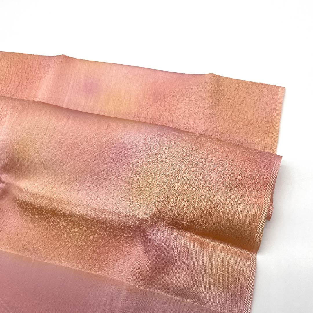 （新古品） 帯締め・帯揚げセット 正絹 NEWランク 紅鶸色（べにひわいろ） 浅紅色（あさべにいろ） ぼかし 長さ約164cm 幅約1.6cm カジュアル ピンク系 1141000231313