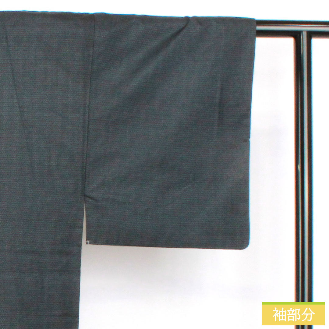 男物 正絹 Sランク 身丈139cm 裄丈66.5cm 大島紬 100亀甲 袷 紺系 1119001752318