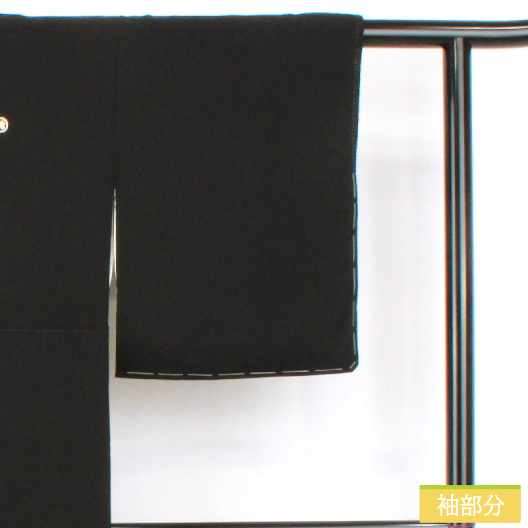 Black formal kimono, pure silk, length 157cm, sleeve length 62cm, lined, Kyoto yuzen, auspicious motif, five crests, circle with different arrow feathers, A rank, black, 1111001763310