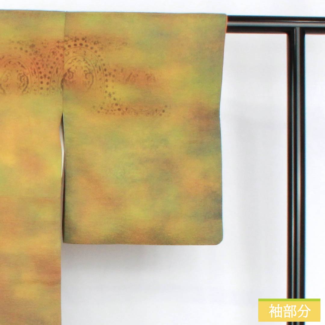 訪問着 正絹 Aランク 袷 身丈156cm 裄丈58.5cm ボカシ染 抽象模様 付下げ グラデーション系 1112007563399