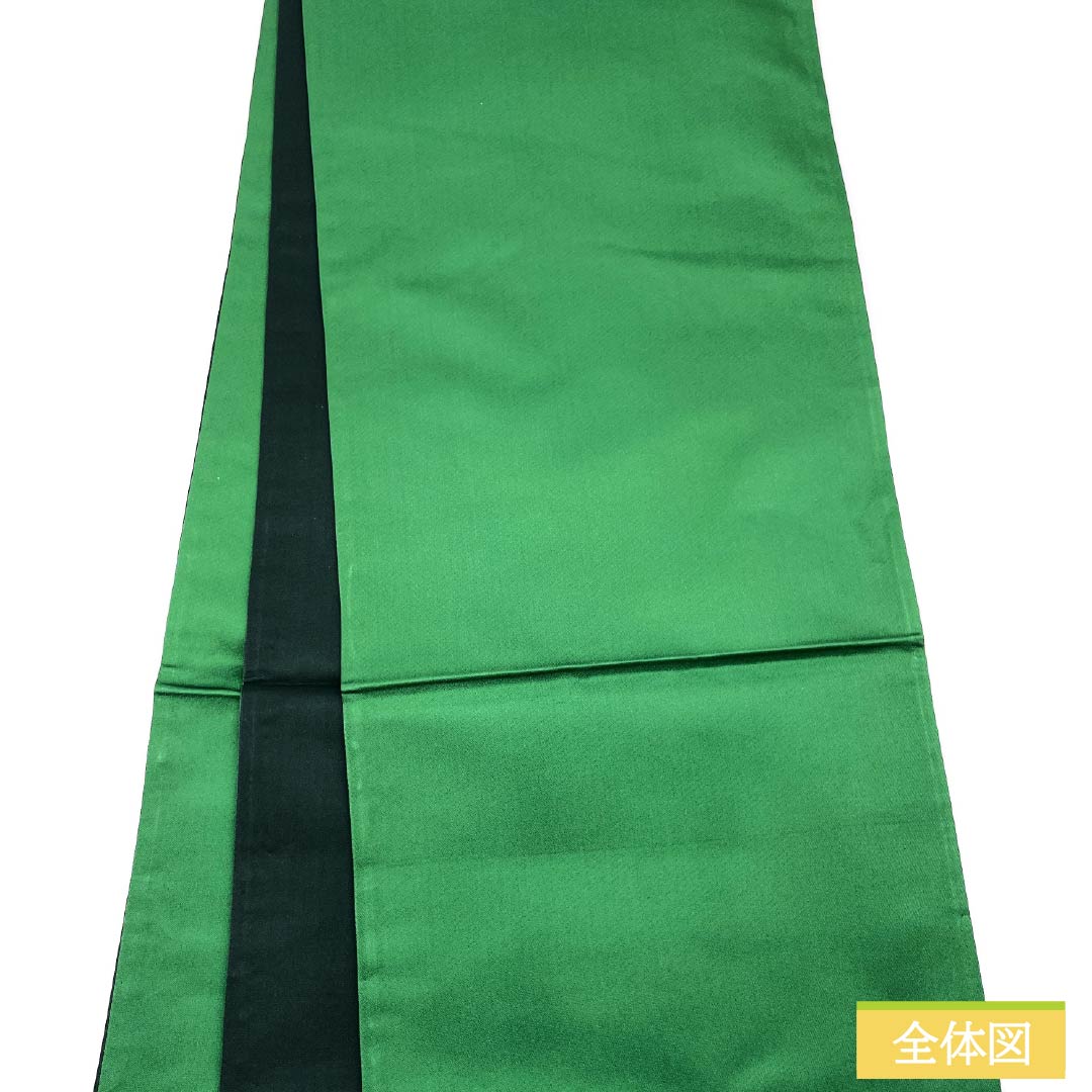 袋帯 正絹 濃緑色（のうりょくいろ） 切りばめ 唐花 立涌 菱 帯丈444cm Sランク ポイント柄 セミフォーマル 緑系 1123014952319
