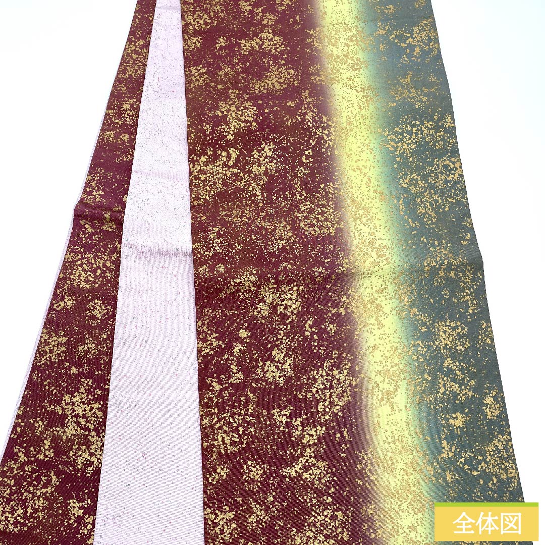 袋帯 溜色（ためいろ） 抽象模様 帯丈422cm 正絹 Sランク 全通 セミフォーマル グラデーション系 1123010682399