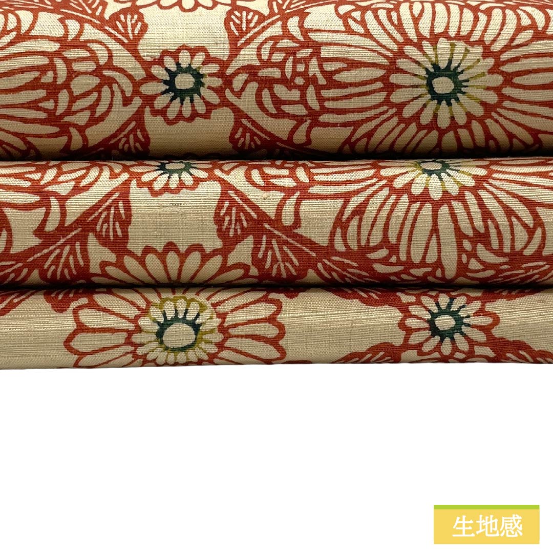 半幅帯 正絹 Sランク 東京白茶色（とうきょうしらちゃいろ） 古典柄 菊の花 帯丈358cm ベージュ系 1125002932325