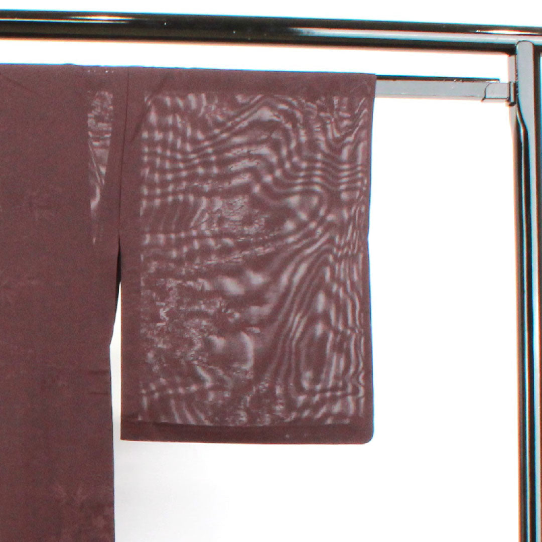 夏物 正絹 色無地 身丈163cm 裄丈64cm 至極色（しごくいろ） 流水 笹 絽 Sランク 紫系 1132001402420