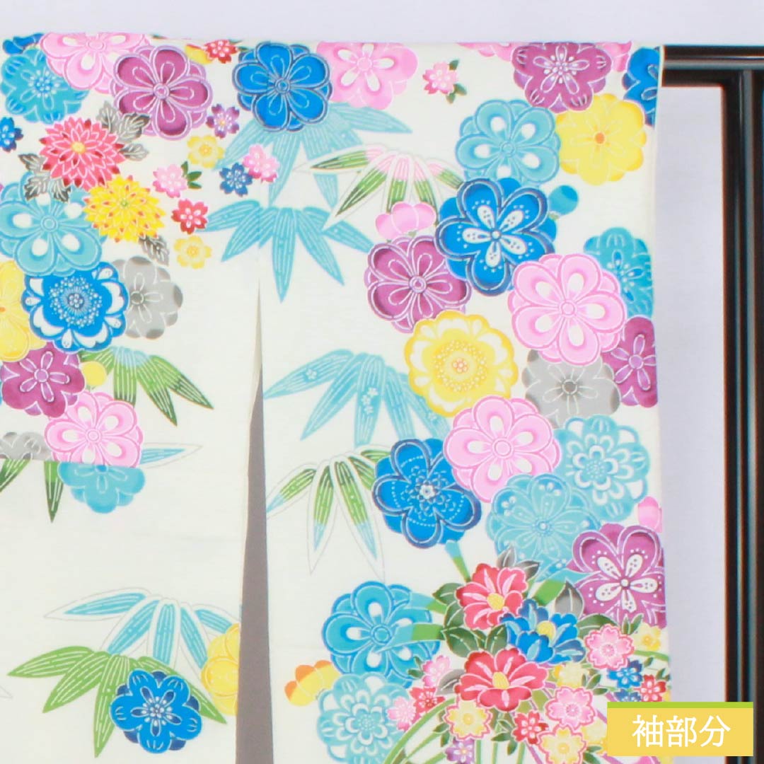 振袖 ポリエステル Sランク 身丈172cm 裄丈67cm 袷 白色 総花 紗綾形 洗える着物 白系 1113002852611