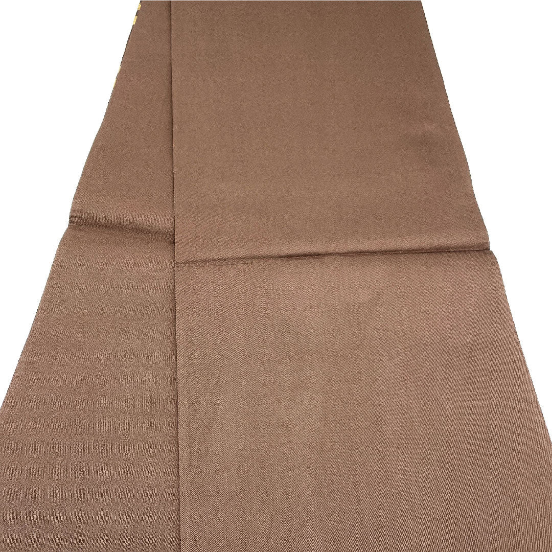 袋帯 輪繋ぎ 帯丈434cm 正絹 Bランク 六通 カジュアル 茶系 1123003884314