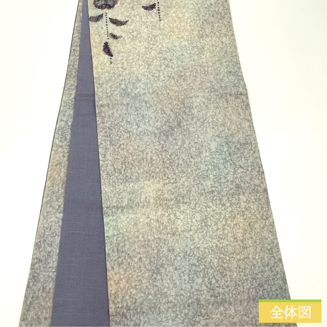 袋帯 正絹 Aランク 染め帯 辻ヶ花 紬地   帯丈460cm ポイント柄 カジュアル グラデーション系 1123017113499