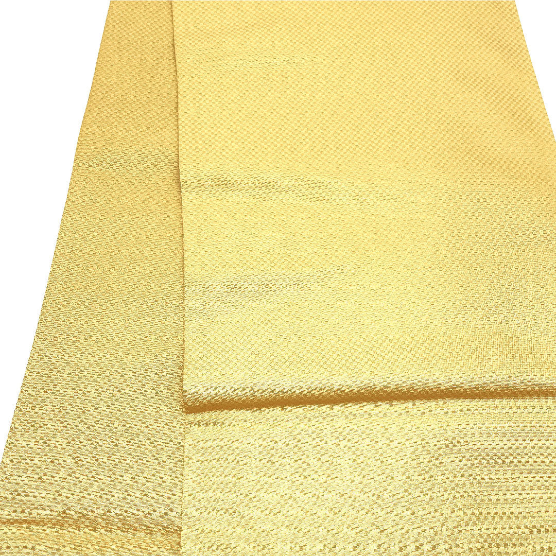 （未仕立）袋帯 花柄 菱 単衣 帯丈452cm 正絹 NEWランク 六通 セミフォーマル 黄系 1123002511423