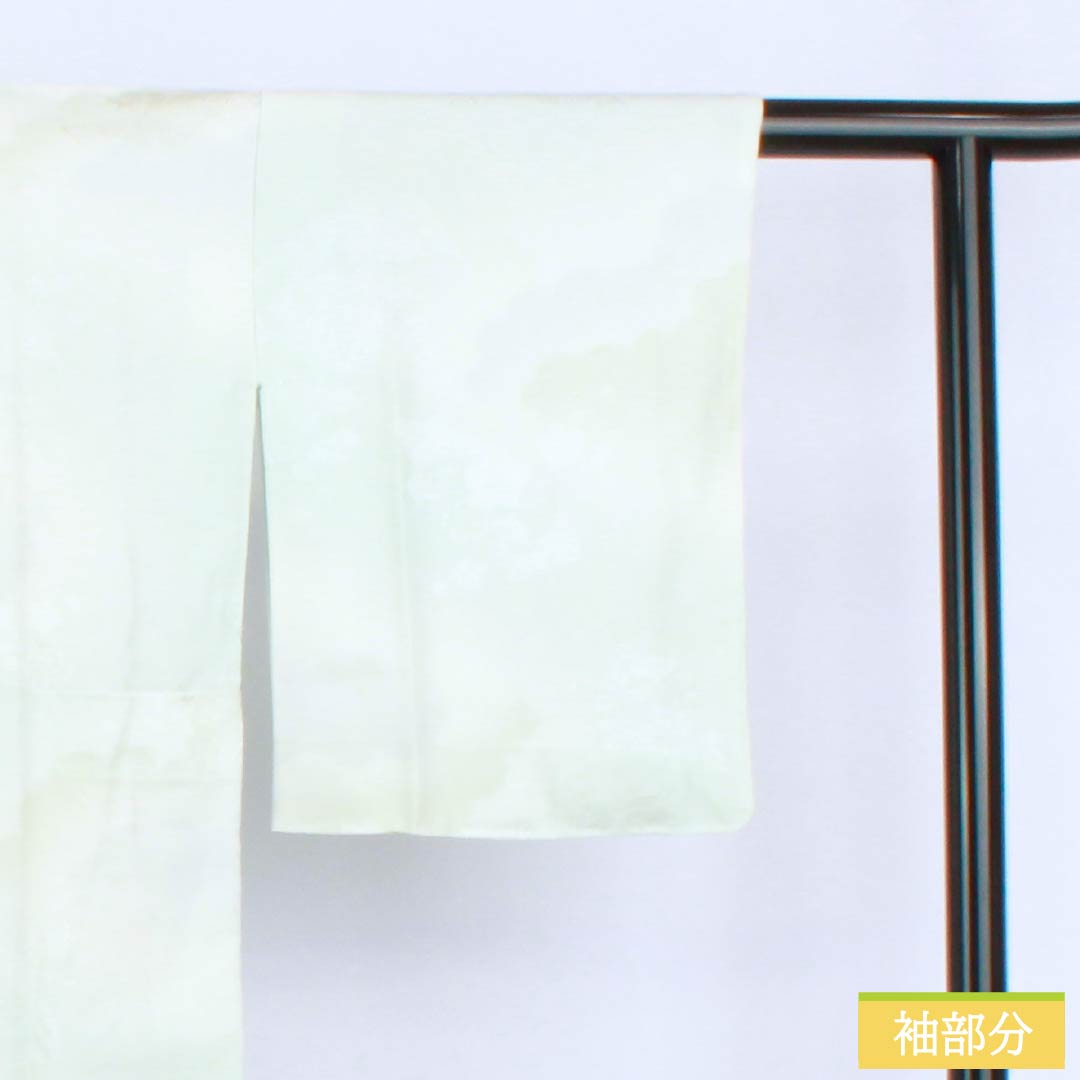 長襦袢 正絹 Sランク 身丈116cm 裄丈61cm 袷 ボカシ染 吉祥文様 半衿付き 緑系 1129000762119