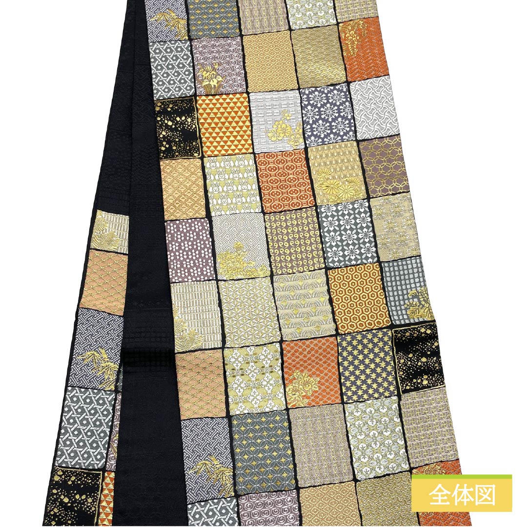 袋帯 正絹 Sランク 吉祥三十三宝 本金糸 古典柄 七宝 綾紗型 帯丈450cm 六通 セミフォーマル グラデーション系 1123015982499