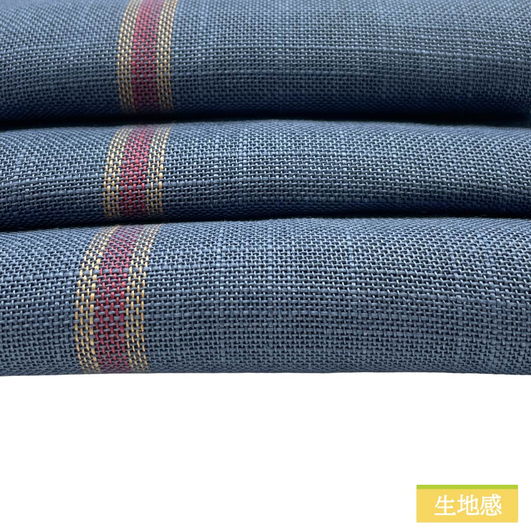 【未仕立】半幅帯 正絹 Aランク 裏色（うらいろ） 夏帯 縞 帯丈384cm 青系 1125004143317