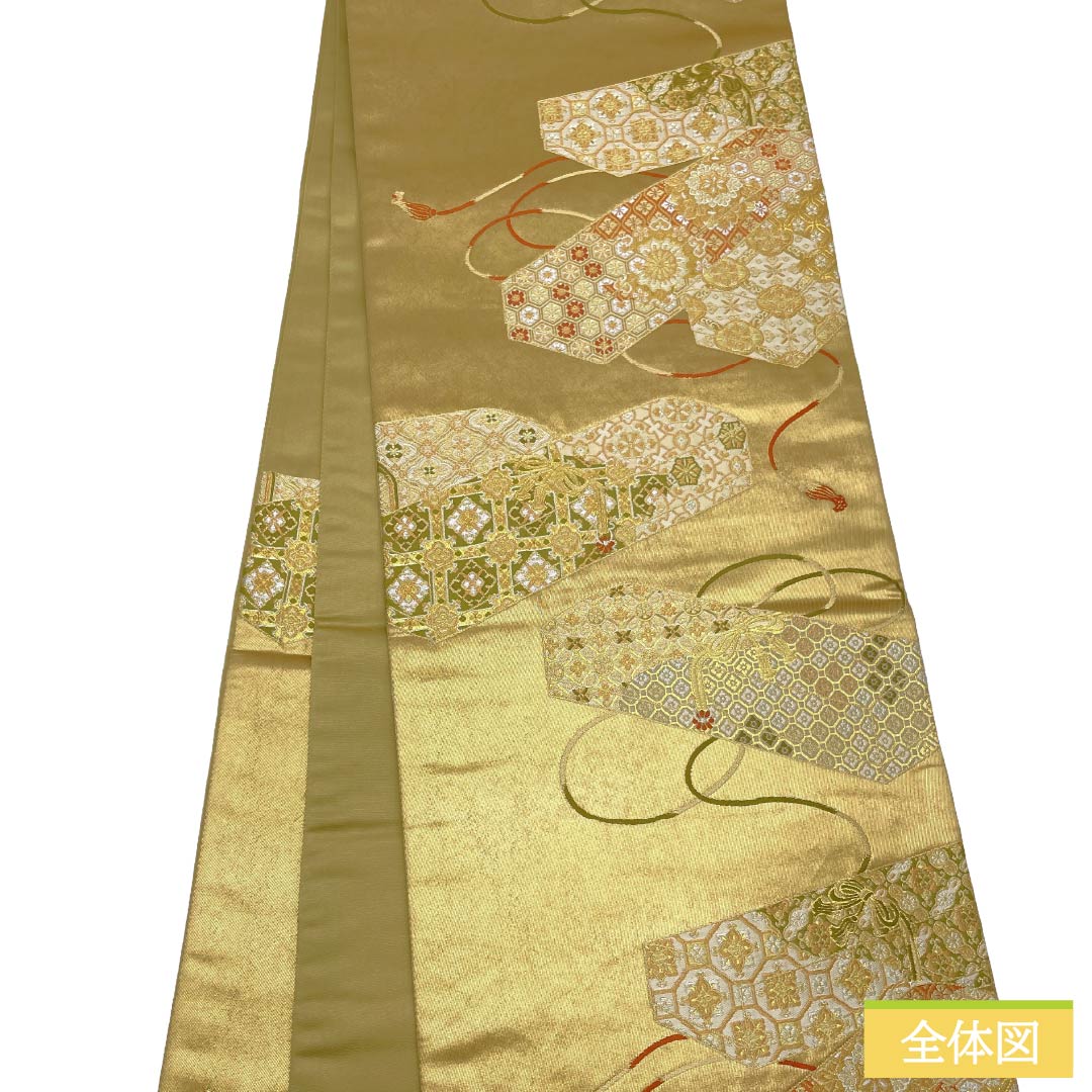 袋帯 正絹 Sランク 金色（きんいろ） 引箔 留袖用 振袖用 文箱 帯丈448cm 六通 フォーマル 金系 1123018672321