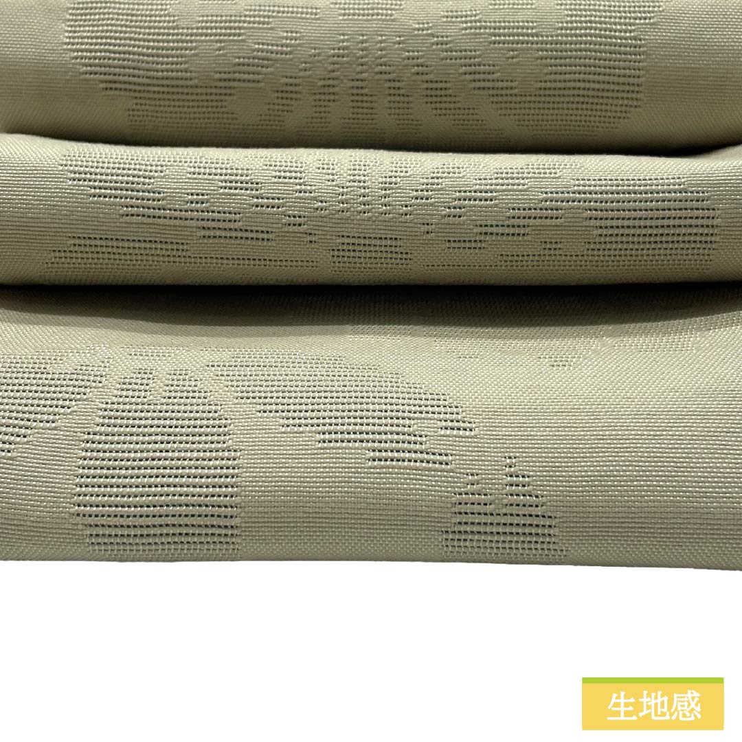 半幅帯 ポリエステル Sランク 象牙色（ぞうげいろ） 撫松庵 花柄 広幅 リバーシブル 帯丈401cm ベージュ系 1125003102425