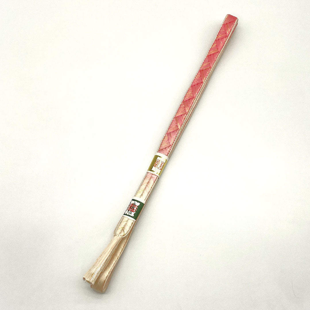 （新古品） 帯締め・帯揚げセット 正絹 NEWランク 桃紅色（とうこうしょく） 手組紐 古典柄  長さ約160cm 幅約1.7cm セミフォーマル ピンク系 1141000581313