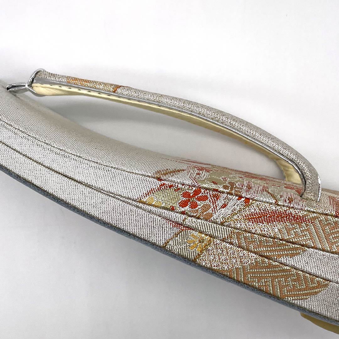Sandals, Obi Fabric, Grade A, Formal, Tomesode (Tomesode), Saga Nishiki, Auspicious Pattern, 23cm Length, Medium, Silver, Product Number: 1122001293322