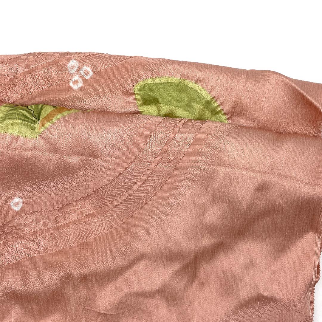 （新古品） 帯締め・帯揚げセット 正絹 Sランク 東雲色（しののめいろ） 部分絞り 長さ約160cm 幅約1.5cm セミフォーマル ピンク系 1141000122313