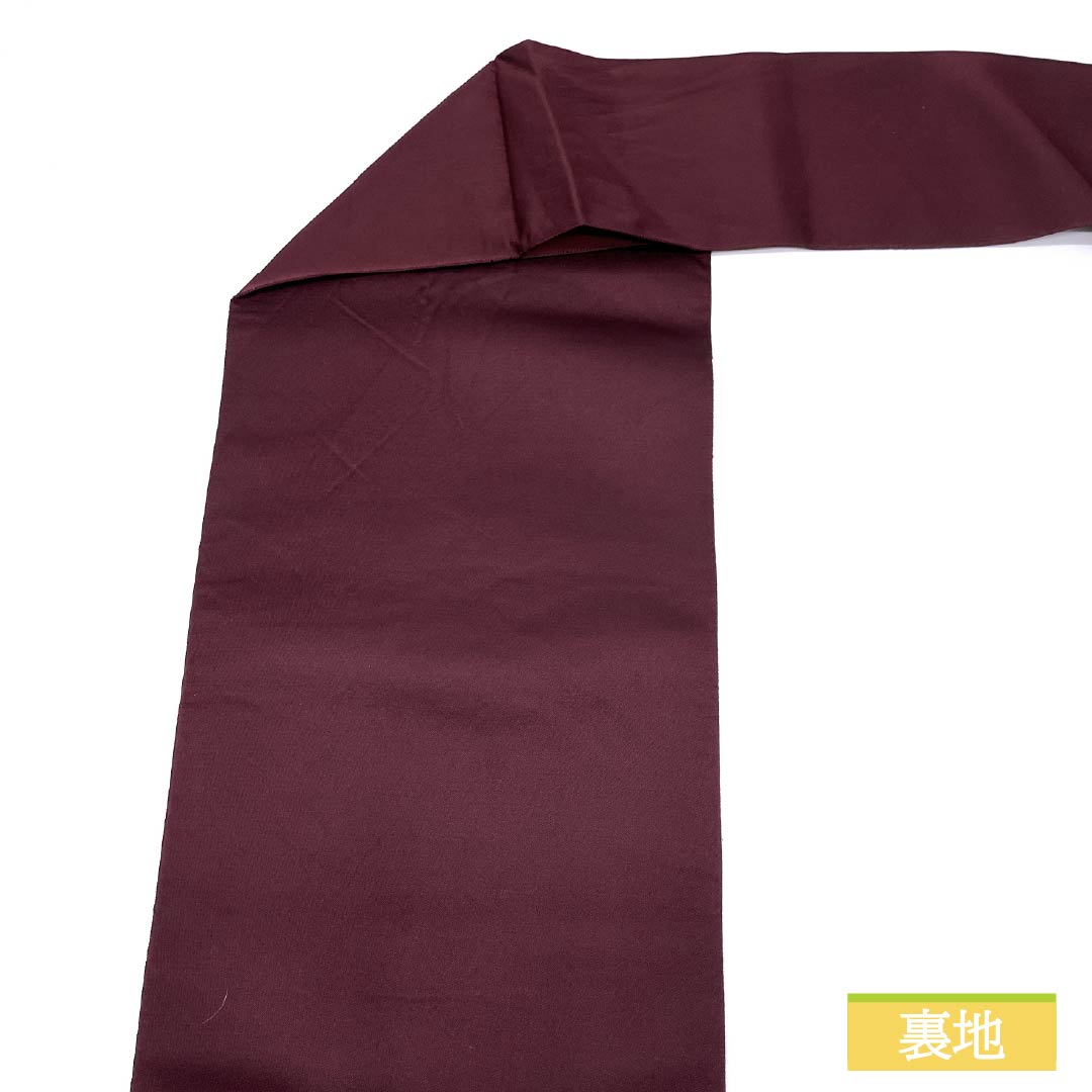 名古屋帯 木蘭色（もくらんいろ） 花模様 市松 鱗 帯丈359cm 正絹 Aランク ポイント柄 セミフォーマル 紫系 1124008363320 名古屋仕立て