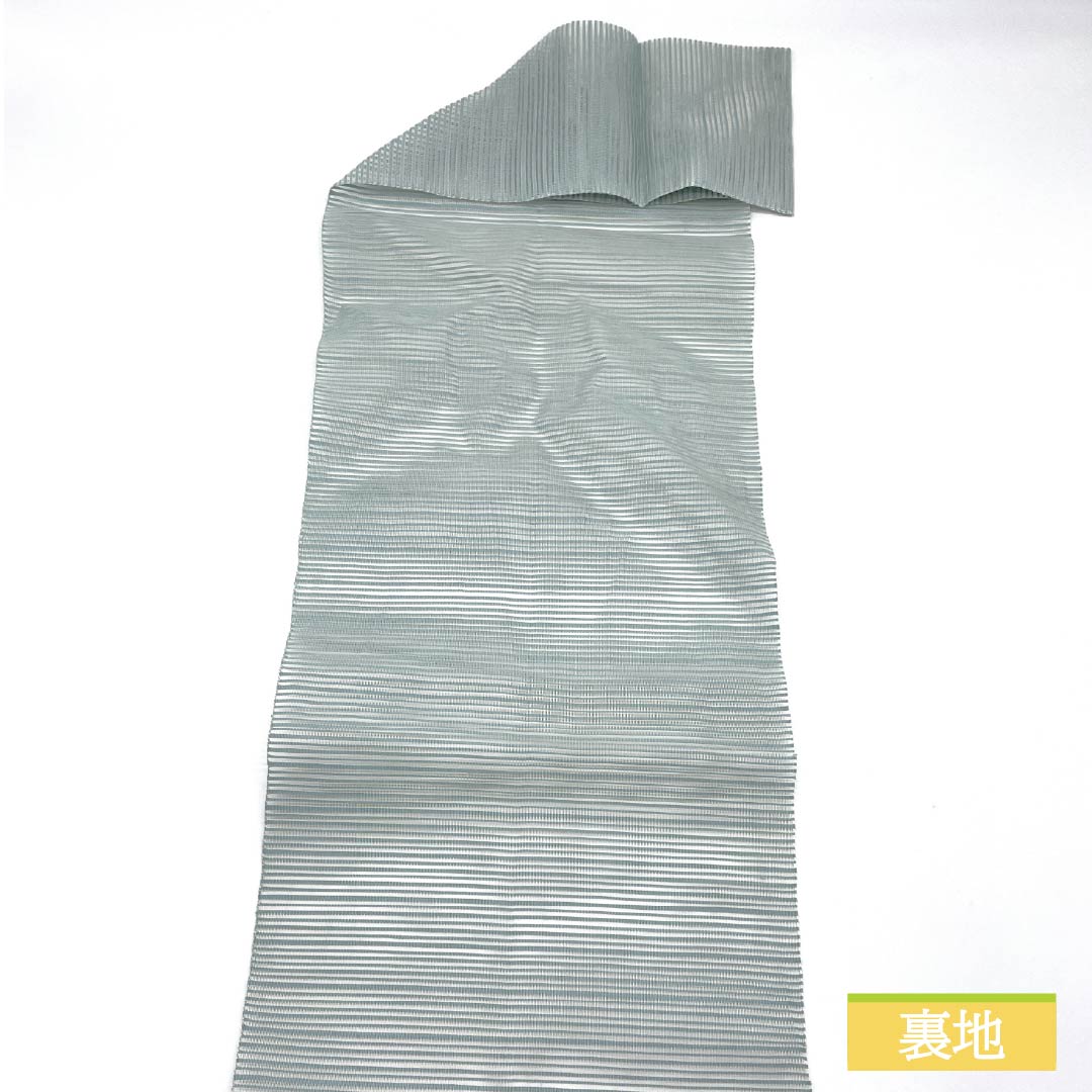 名古屋帯 藍白色（あいじろいろ） 夏帯 抽象模様 帯丈365cm 正絹 Sランク ポイント柄 カジュアル 水色系 1124008592324 松葉仕立て