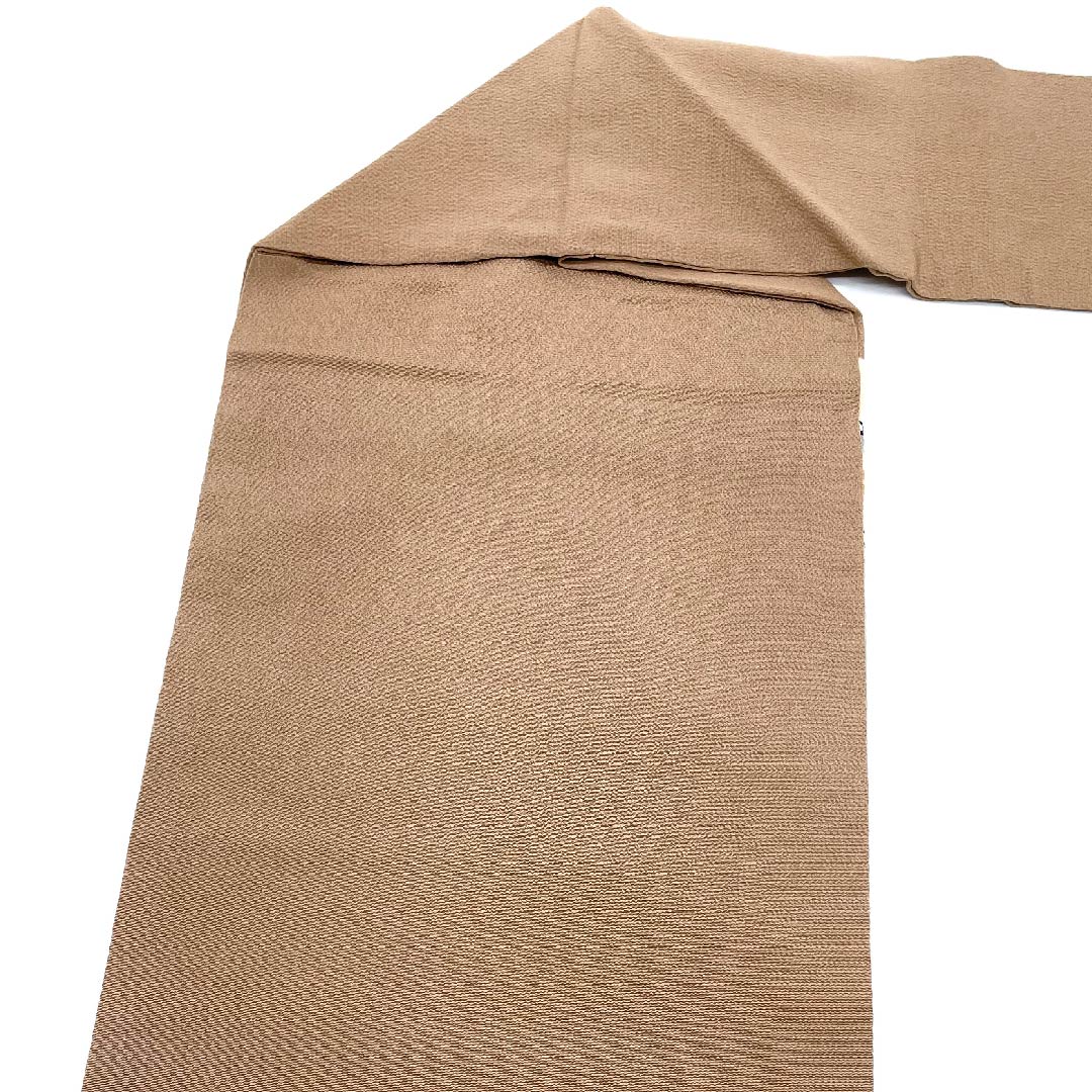 名古屋帯 小鹿色 京紅型 栗山工房 辻ヶ花模様 帯丈376.5cm 正絹 Sランク ポイント柄 カジュアル 茶系 1124005192314  名古屋仕立て