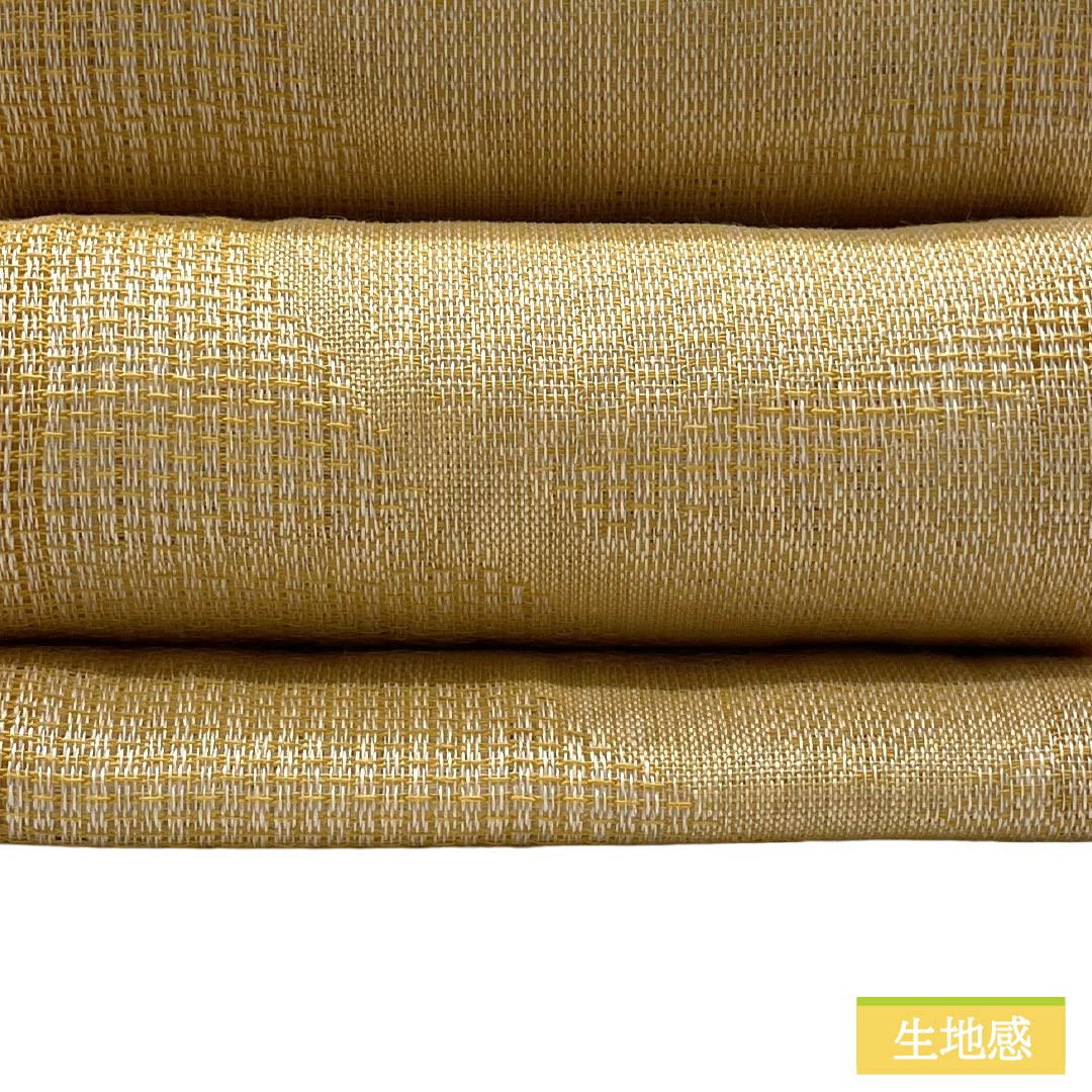 半幅帯 麻 Sランク 卵黄色（らんおういろ） 白色 夏帯 リバーシブル 抽象模様 帯丈380cm マルチカラー 1125004352328