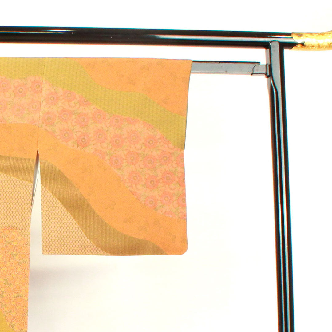 小紋 身丈164.5cm 裄丈65.5cm 袷  人間国宝 中村勇二郎 江戸小紋 草花模様  正絹 Sランク グラデ 1115002882499