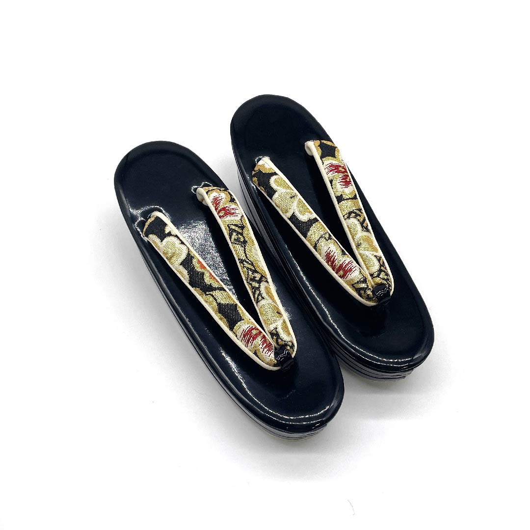 (New old stock) Formal sandal and bag set, black, unused, for furisode, cherry blossom, size M, black, rank S, 1133000062310