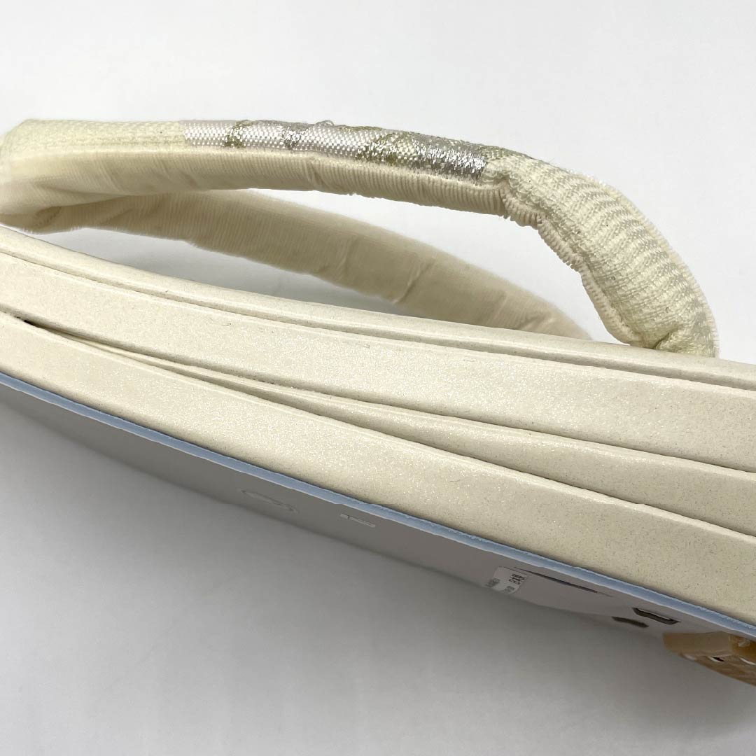 (Like New) Formal Zori Sandals, Synthetic Leather, New Condition, Formal Wear, Formal Kimono, Three-Ply Sole, Length 24.5cm, Size L, White, 1122001281411