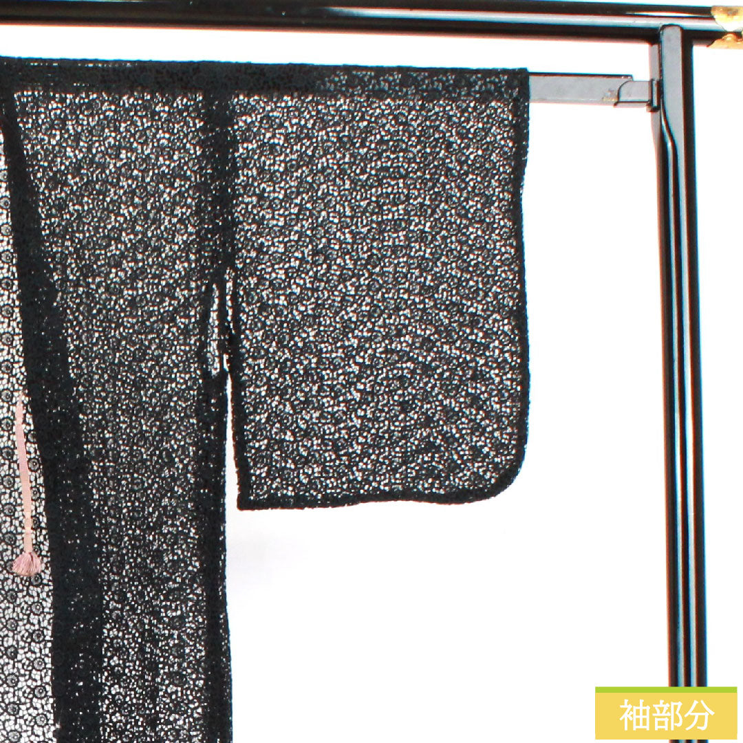 Haori (cotton kimono) Length 74cm Sleeve length 62cm Lace Abstract pattern S rank Single layer Black 1117000752910