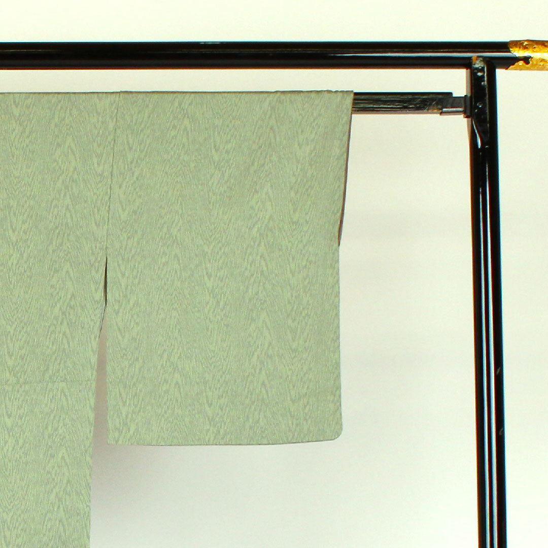 小紋 身丈160cm 裄丈63cm 袷  幾何学模様 正絹 Aランク 緑系 1115000233319