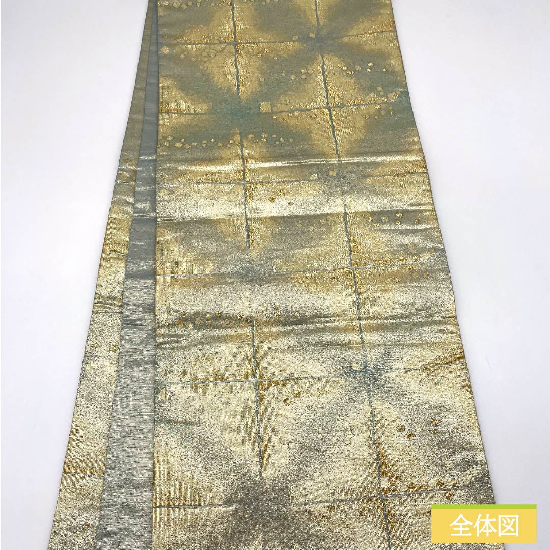 袋帯 正絹 水浅葱色（みずあさぎいろ） 留袖用 抽象模様 四角 帯丈440cm Sランク 六通 フォーマル 水色系 1123013472324