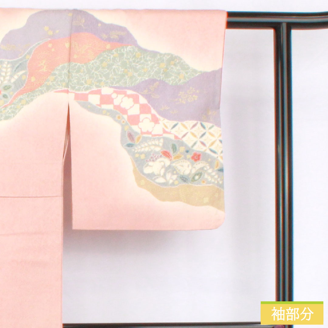 訪問着 正絹 袷 身丈159cm 裄丈63.5cm 東雲色（しののめいろ） 京友禅 辻ヶ花 Aランク ピンク系 1112005673313