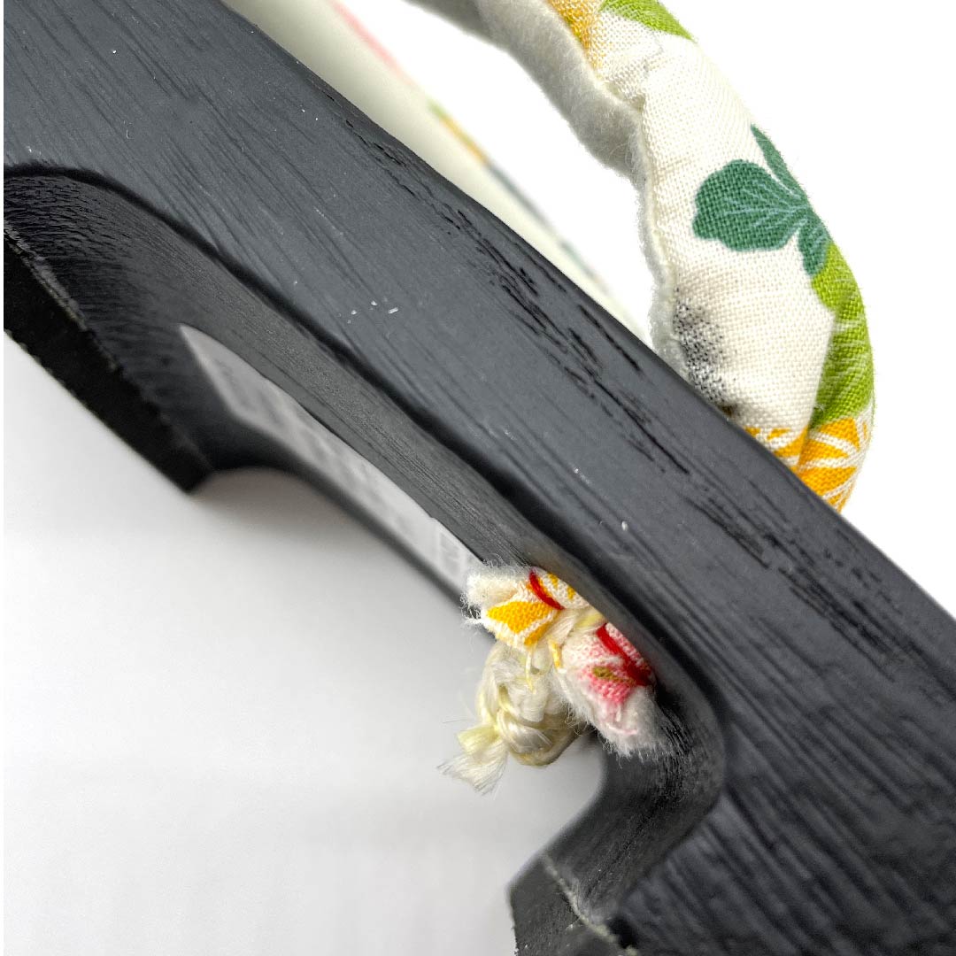 （新品未使用品）下駄 菊 桜 梅 麻の葉 亀甲 XLサイズ 黒系 NEWランク 1122001031510