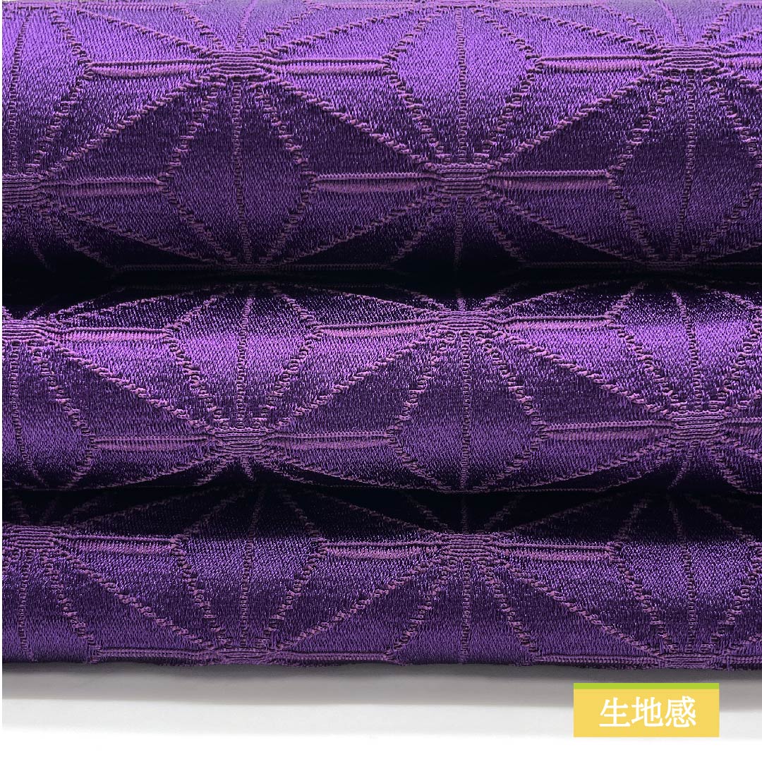 リサイクル着物】半幅帯 ポリエステル 似紫色（にせむらさきいろ