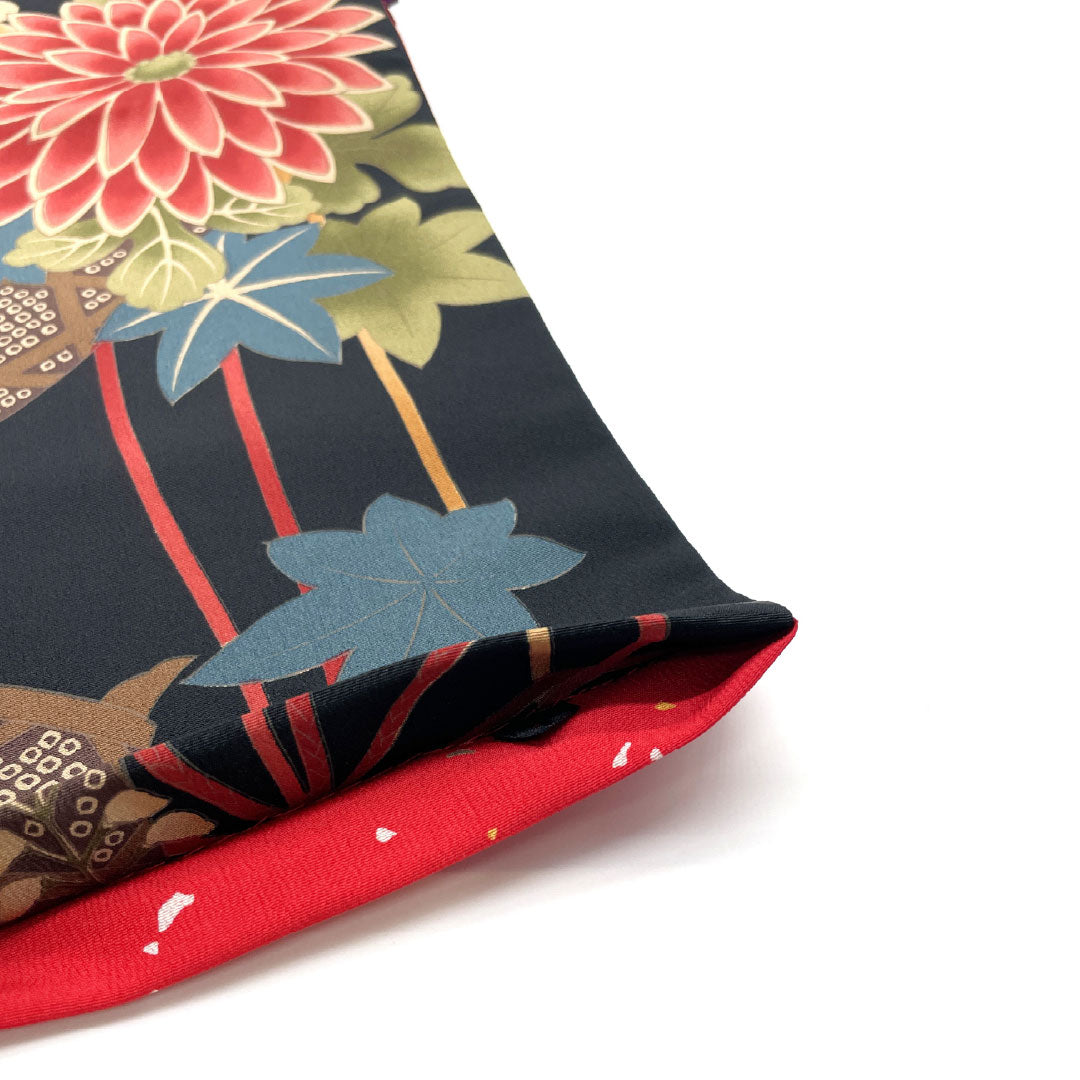 半幅帯 ポリエステル Sランク 染め帯 切り嵌め リバーシブル 菊 桜  帯丈428cm グラデーション系 1125002322499