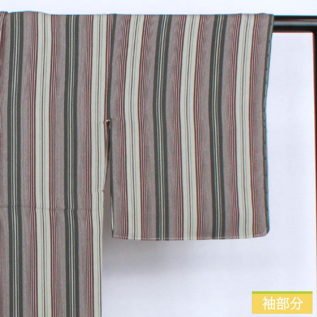 Komon (small pattern) silk, S rank, length 163.5cm, sleeve length 66cm, lined, blue-and-white porcelain color, striped crepe fabric, green basting thread included, product number 1115006452419