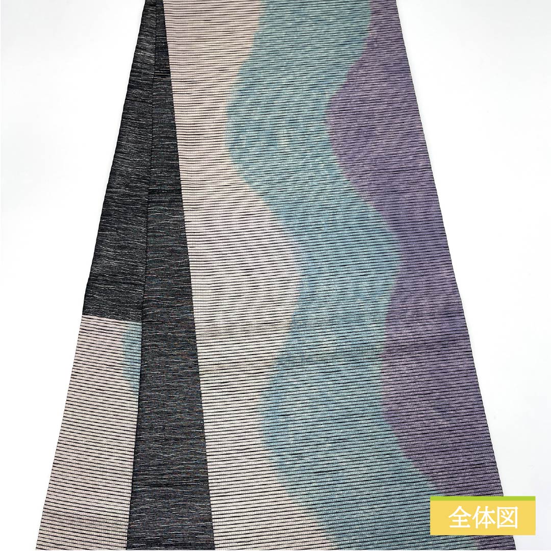袋帯 正絹 Sランク 紙布 立涌 帯丈444cm 六通 セミフォーマル グラデーション系 1123015332399