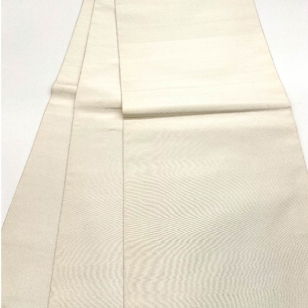 袋帯 胡粉色（ごふんいろ） 抽象模様 すくい技法 帯丈442cm 正絹 Sランク ポイント柄 カジュアル 白系 1123003002311