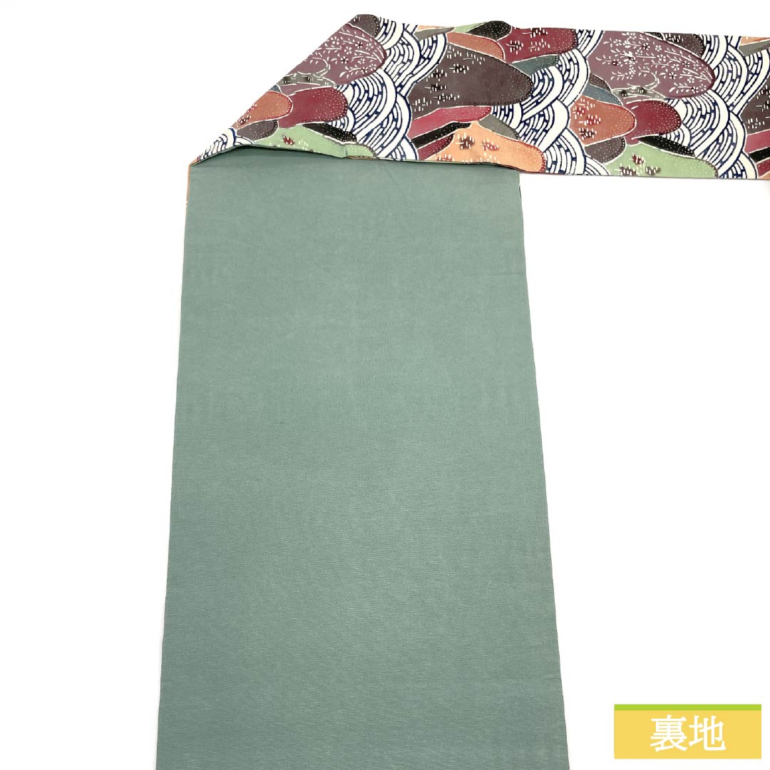 リサイクル着物】名古屋帯 正絹 Aランク 豆青色（とうせいいろ