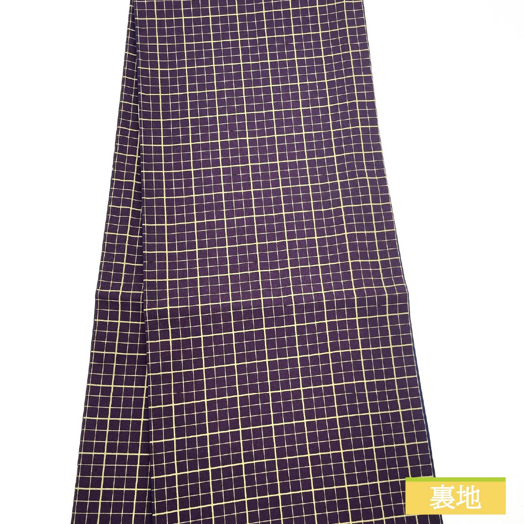 リサイクル着物】（京袋帯）名古屋帯 ポリエステル Aランク 瑠璃紺色