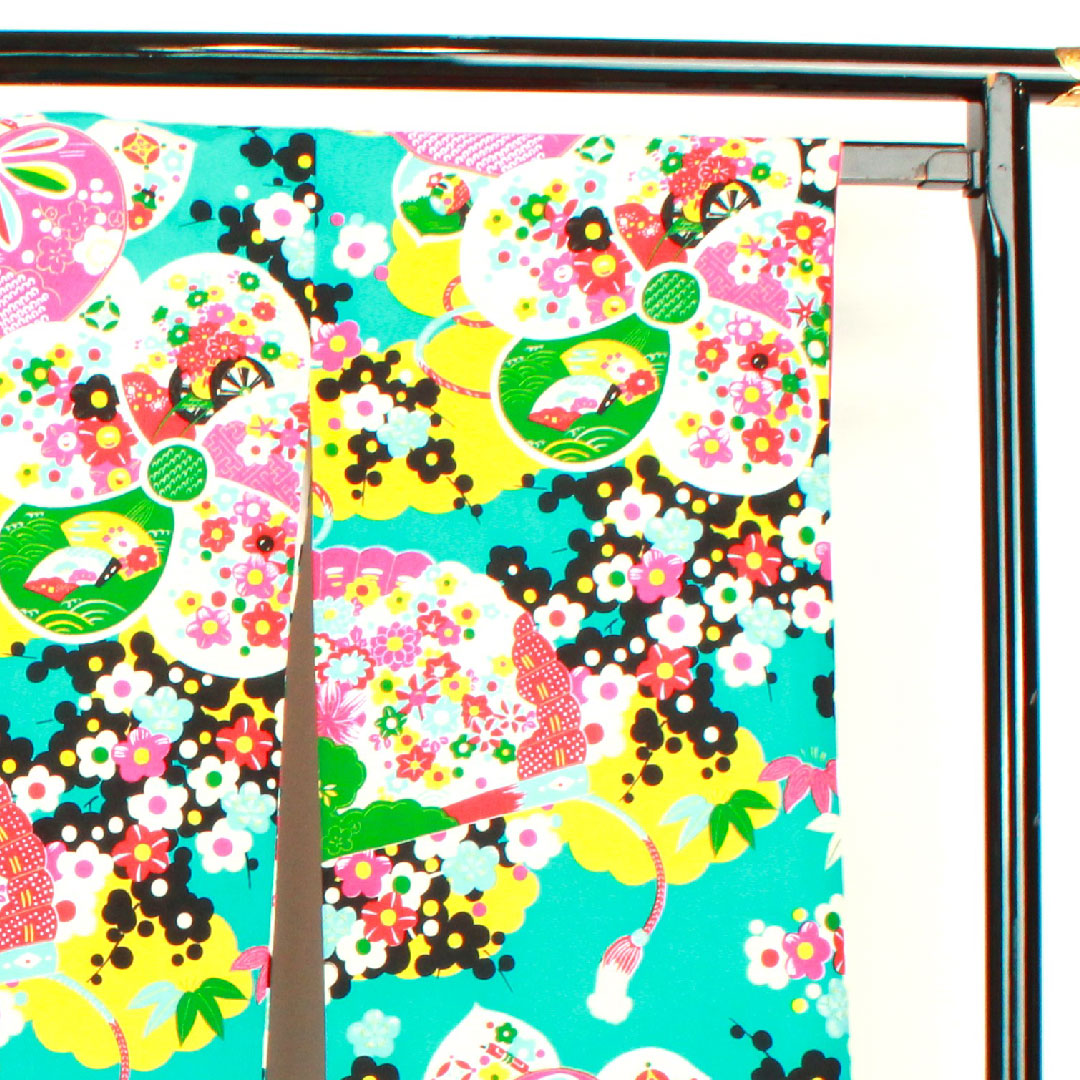 Long-sleeved kimono, length 170cm, sleeve length 70cm, lined, Shinbashi color, washable kimono, plum, poly, S rank, blue, 1113000982617