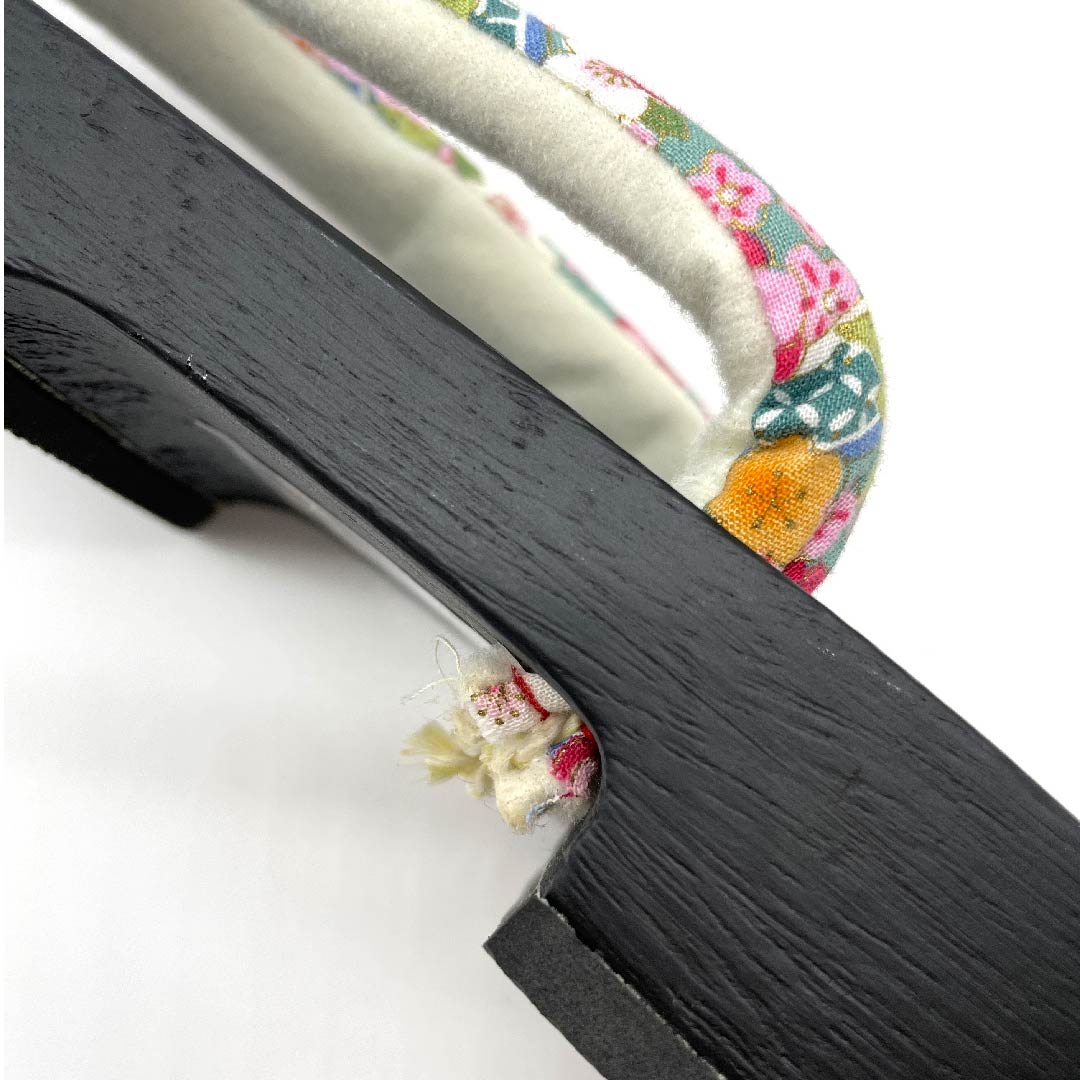（新品未使用品）下駄 桜 梅 牡丹 七宝 Lサイズ 黒系 NEWランク 1122001151410