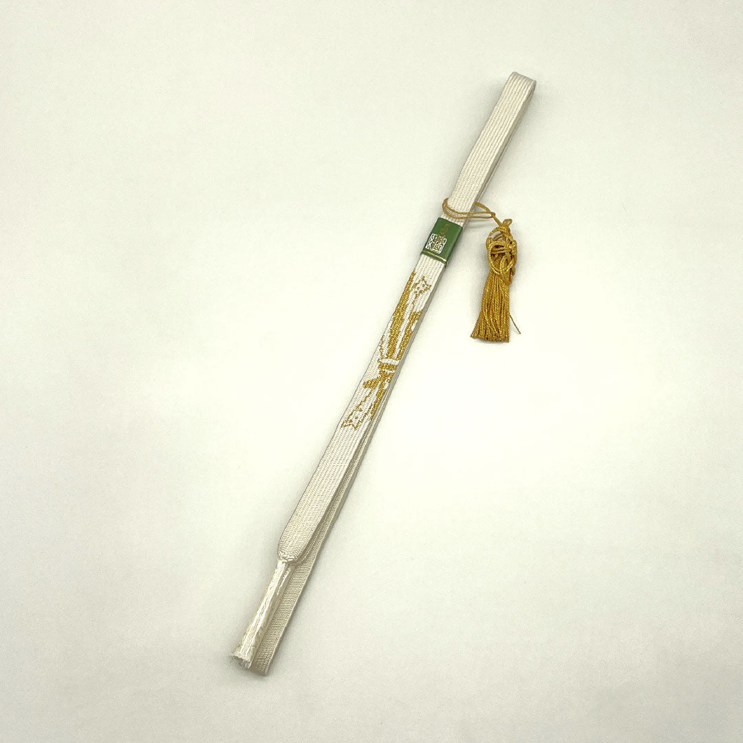 （新古品） 帯締め・帯揚げセット 正絹 NEWランク 白色（しろいろ） 留袖用 古典柄 扇 長さ約160cm 幅約1.7cm フォーマル 白系 1141000451311