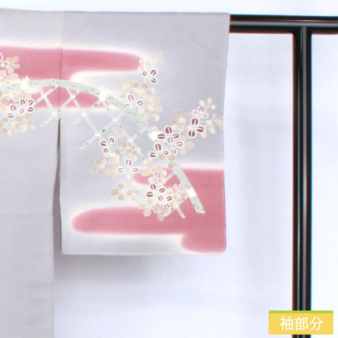 リサイクル着物】訪問着 正絹 Bランク 袷 身丈154cm 裄丈64.5cm 鈍紫色