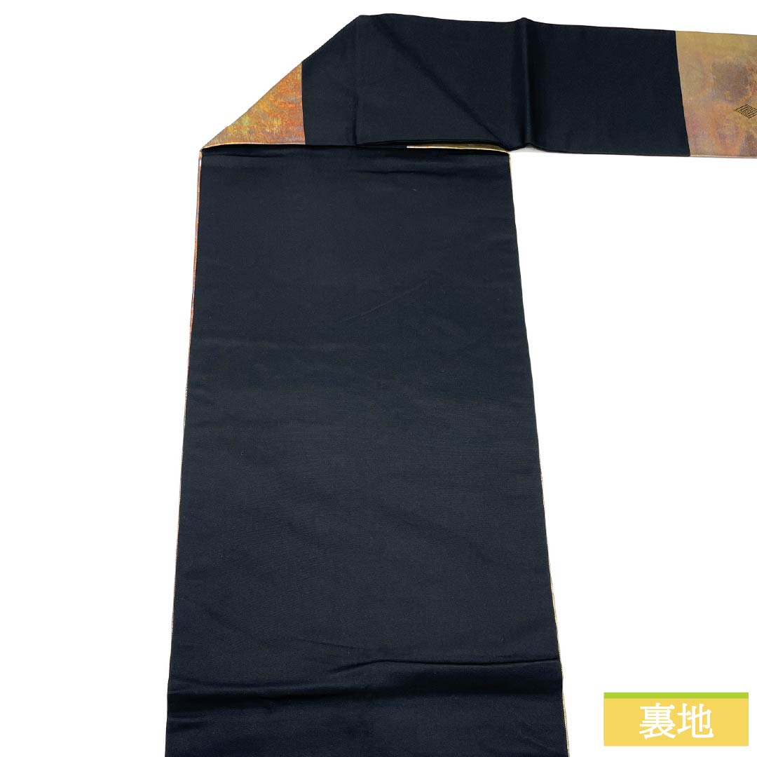 名古屋帯 正絹 Sランク 重ね菱 ふくれ織 椿 引箔 帯丈357cm ポイント柄 セミフォーマル グラデーション系 1124009552399 名古屋仕立て